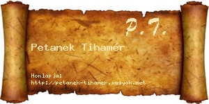Petanek Tihamér névjegykártya